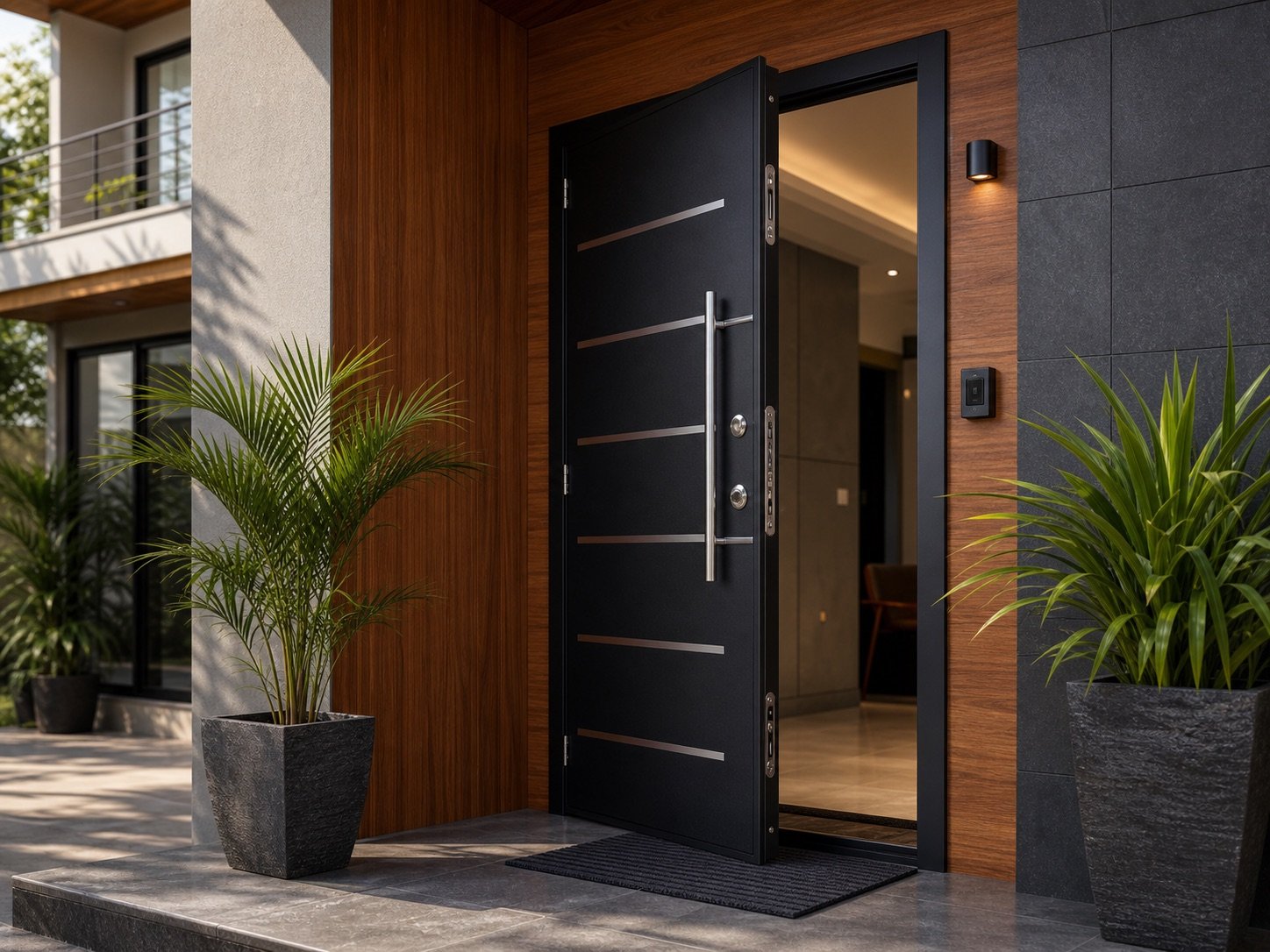 Installation d'une porte blindée moderne